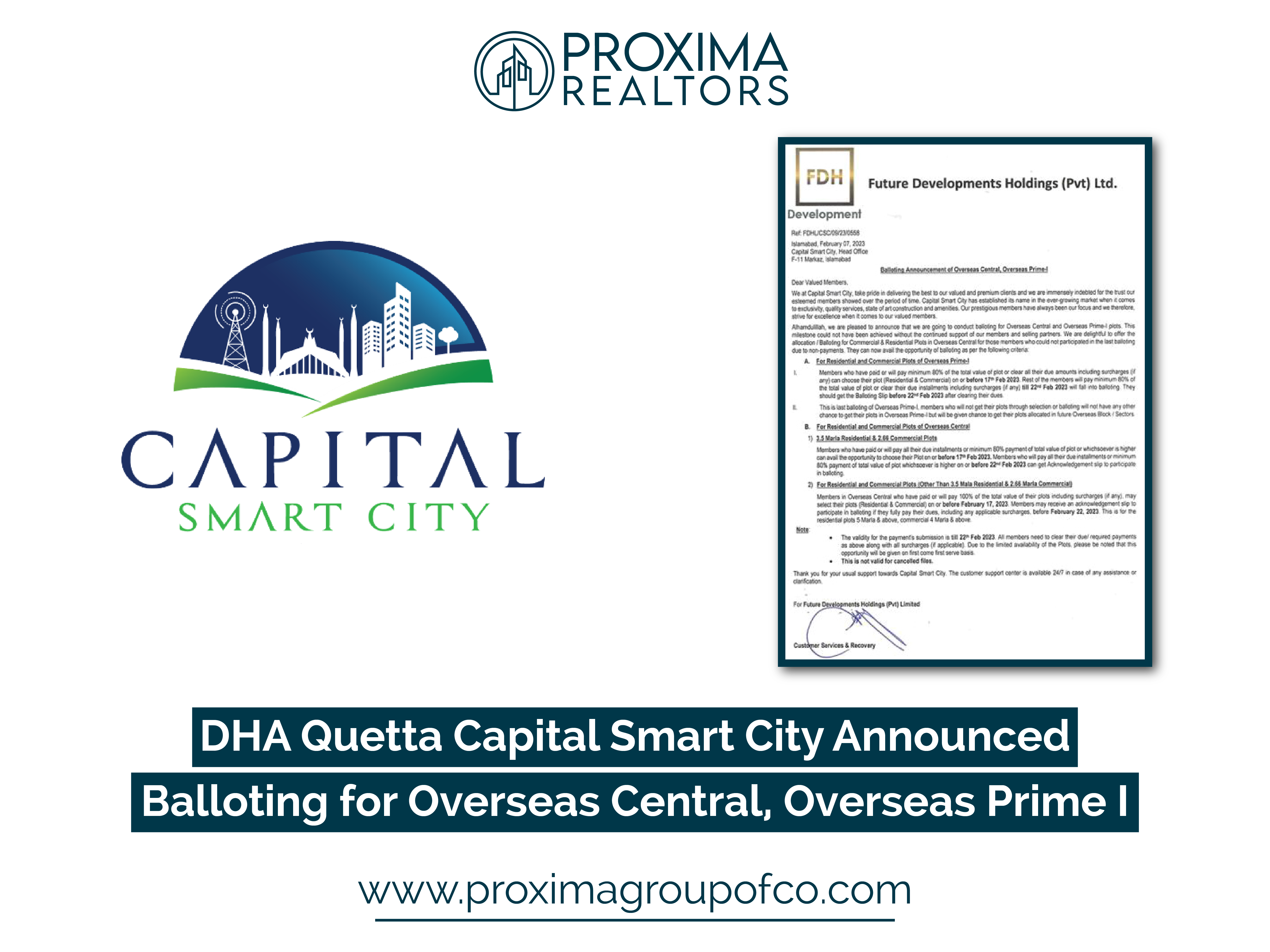 You are currently viewing Capital Smart City Announced Balloting for Overseas Central, Overseas Prime I